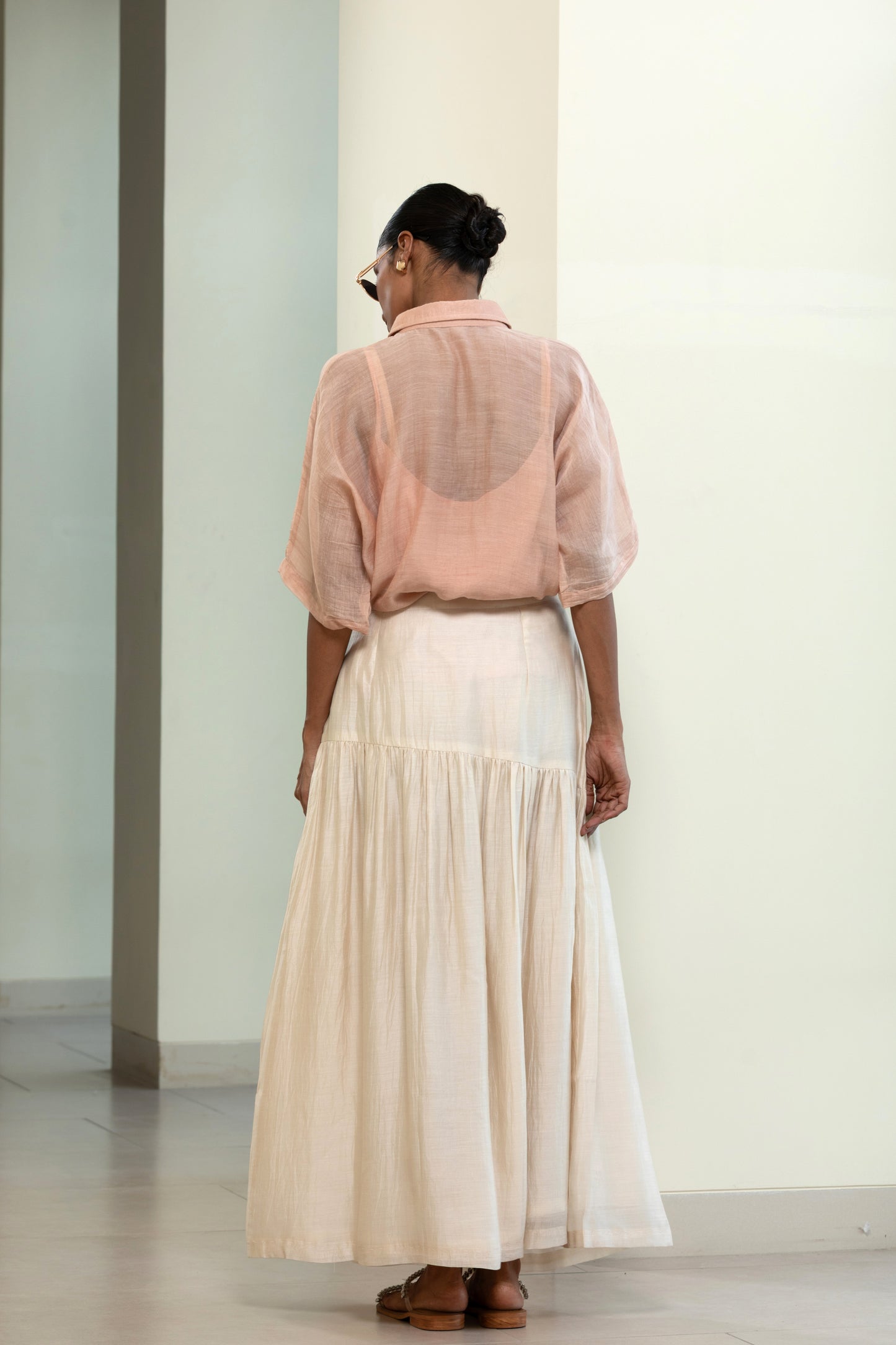 Eeda Round Patch Shirt - Peach