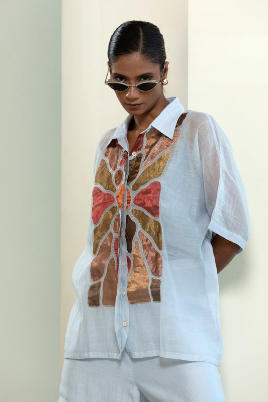 Eeda Full Patch Shirt - Blue