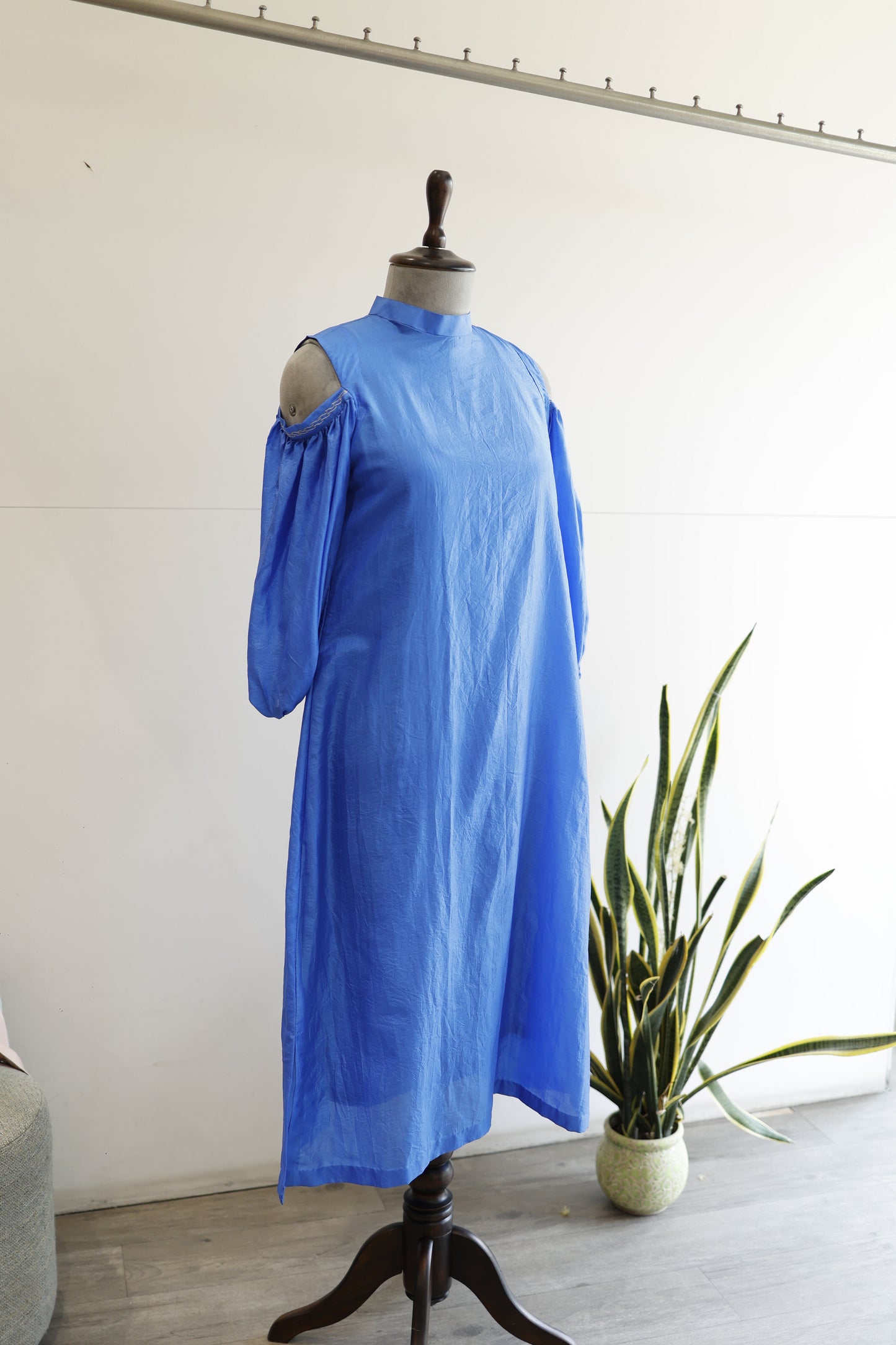 Eeda Tinka Blue Dress with Back Embroidery
