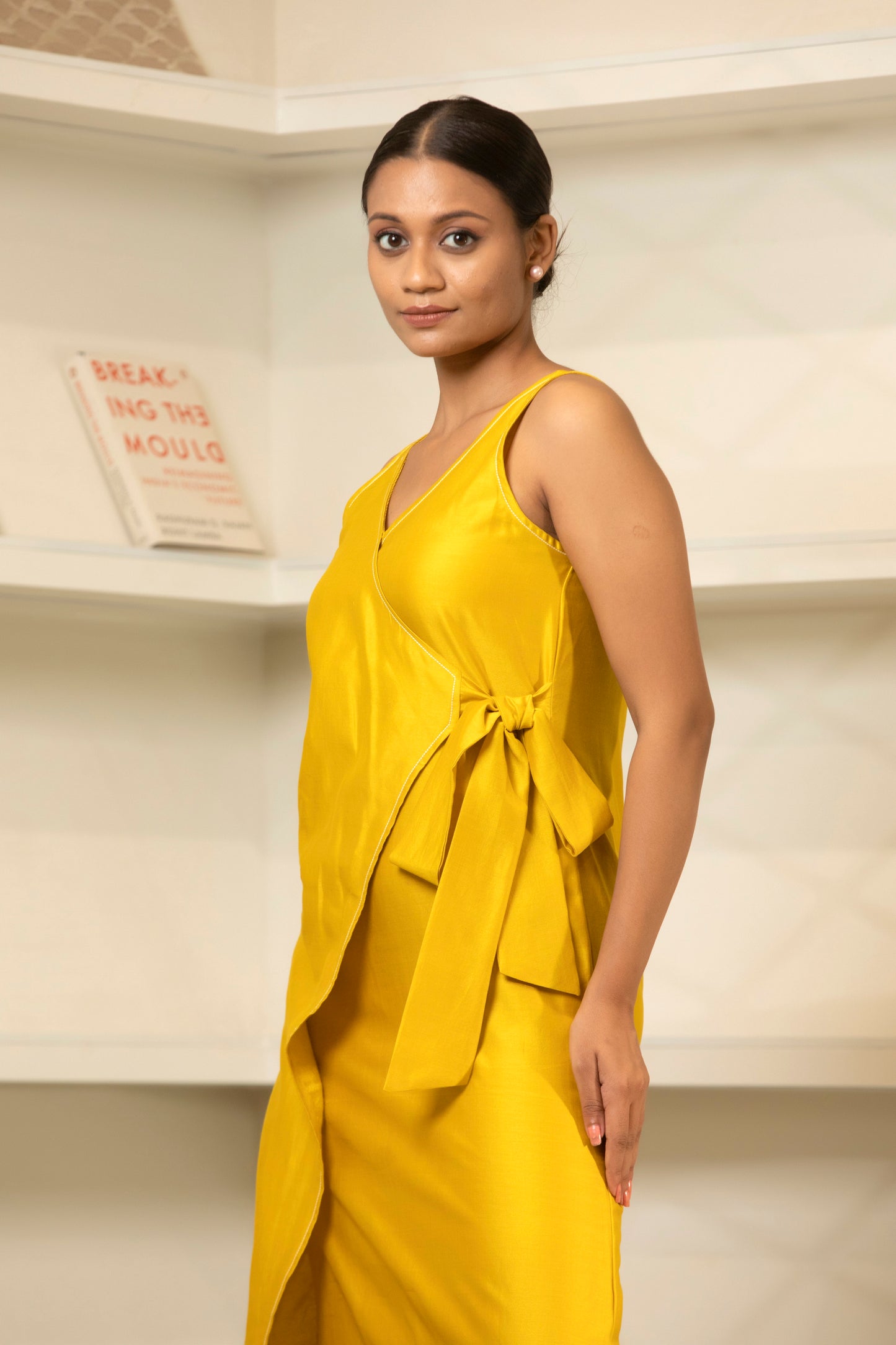 Grace Side Knot Dress Yellow