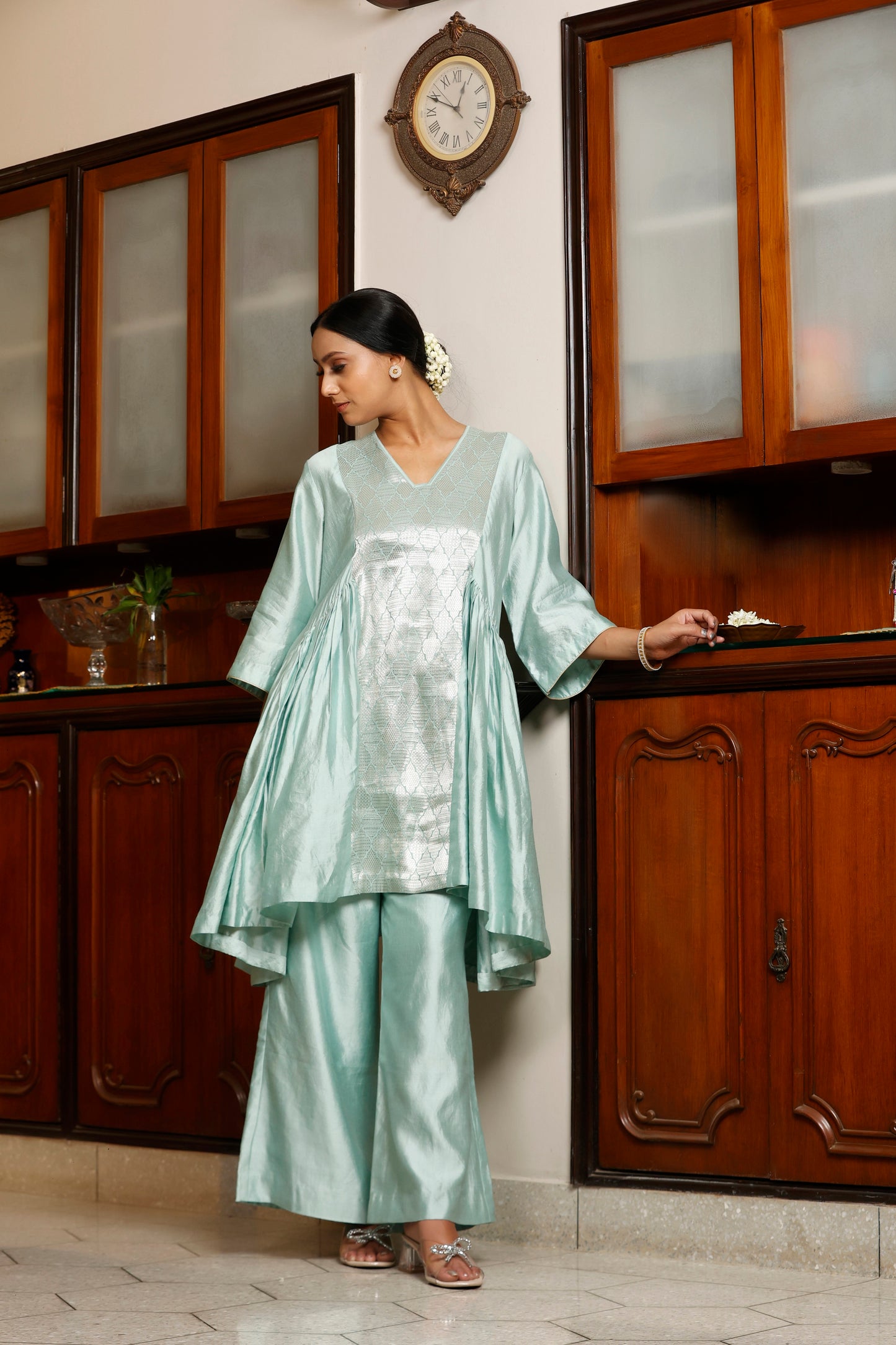 Sehej Blue Gather Kurta Set