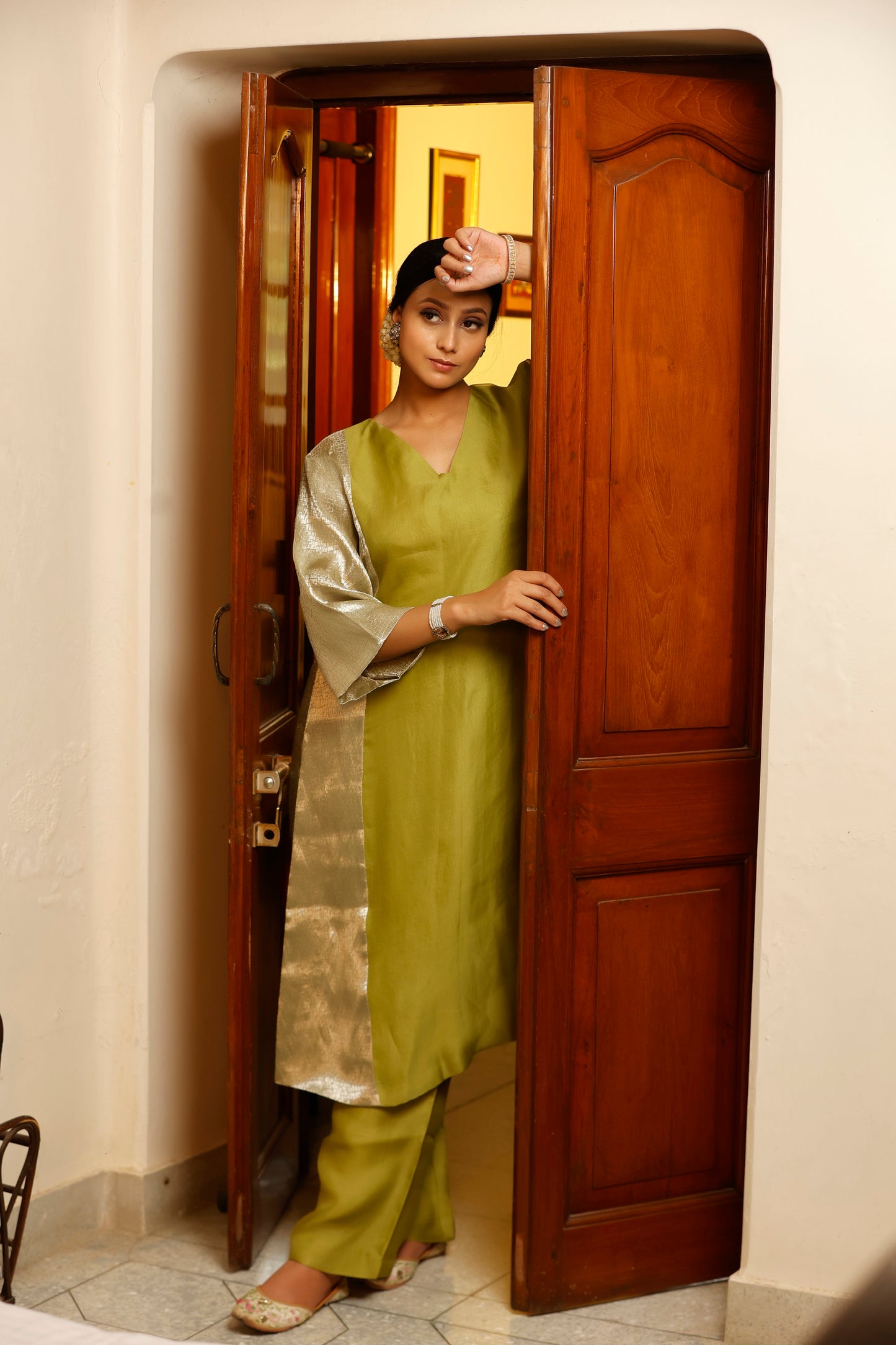 Sehej Green Long Kurta Set