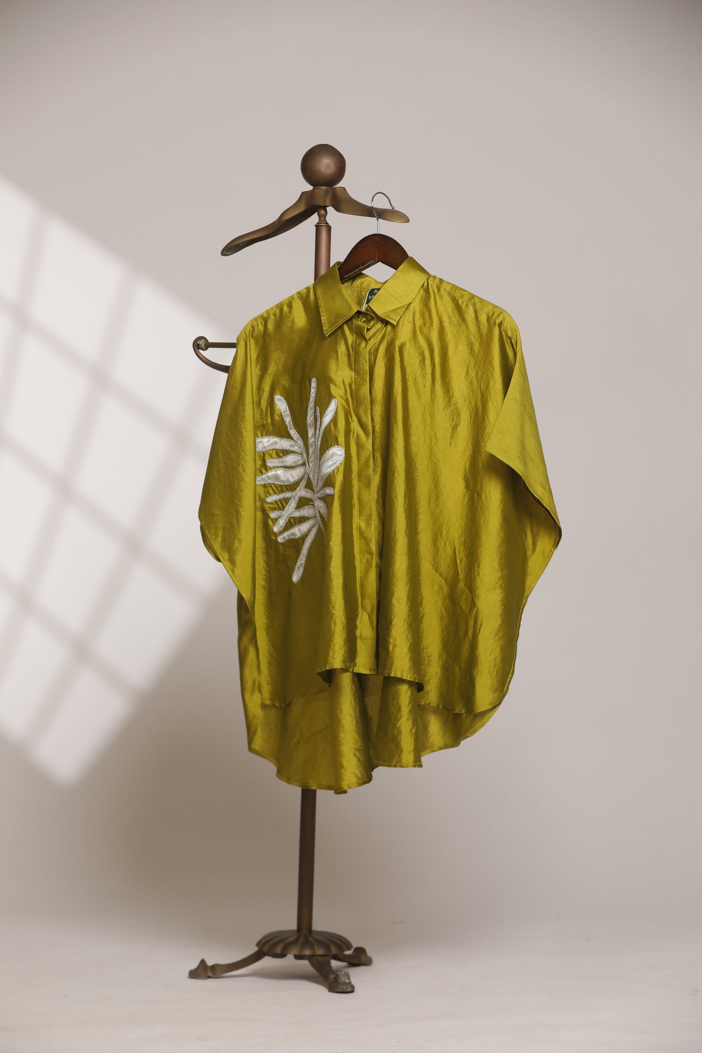Leaf Kaftan Shirt - Green