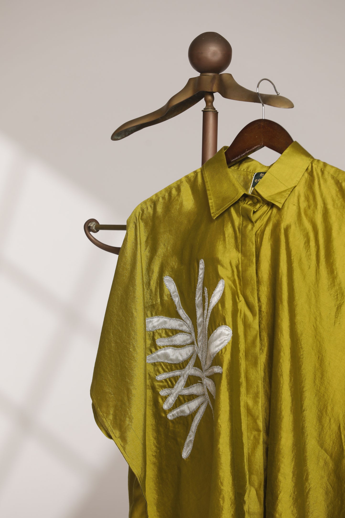 Leaf Kaftan Shirt - Green