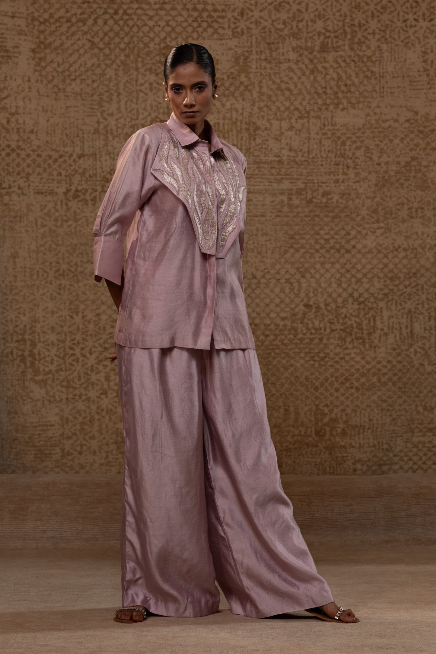 Diamond Yolk Shirt Set - Lilac