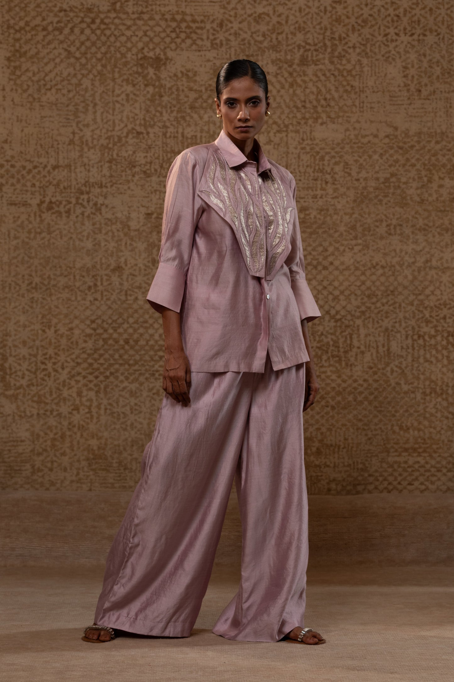 Diamond Yolk Shirt Set - Lilac
