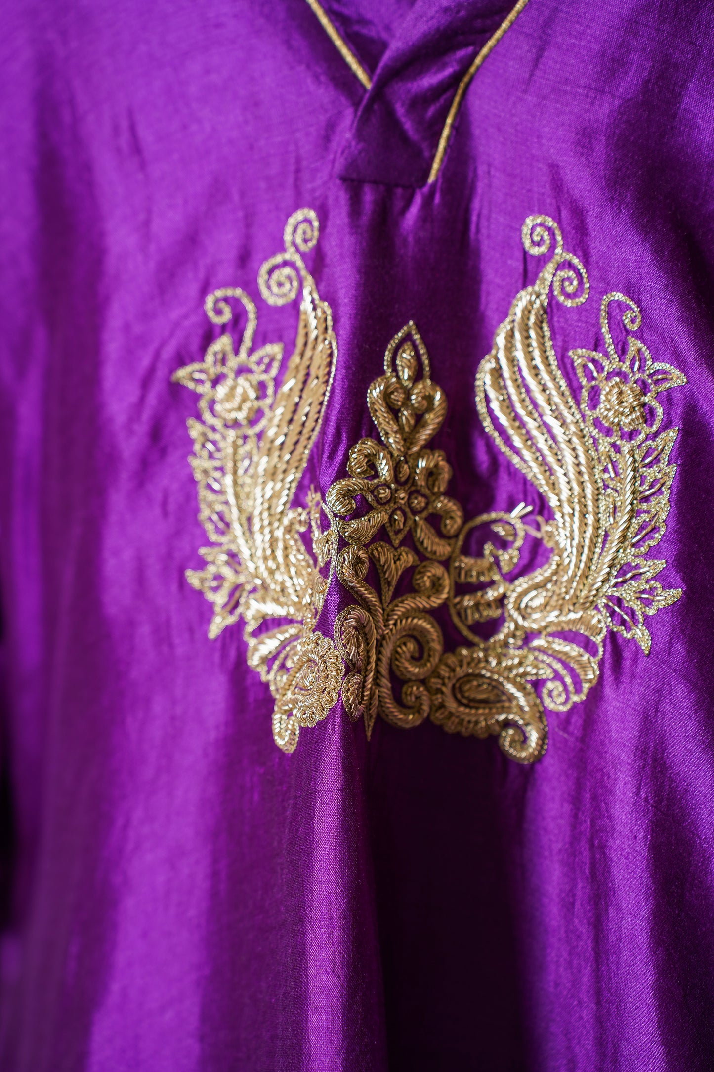 buy Purple Gather Kurta Set Online