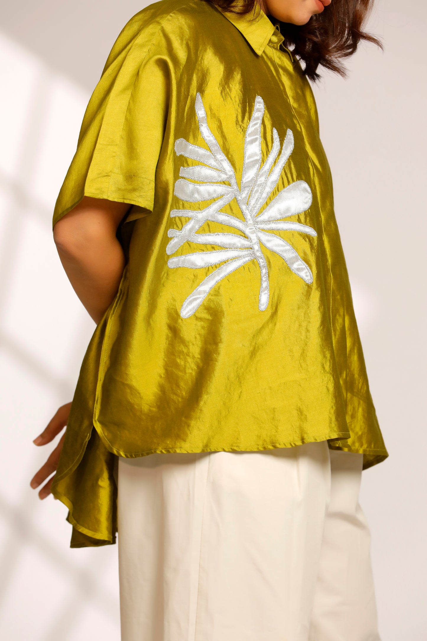 Leaf Kaftan Shirt - Green