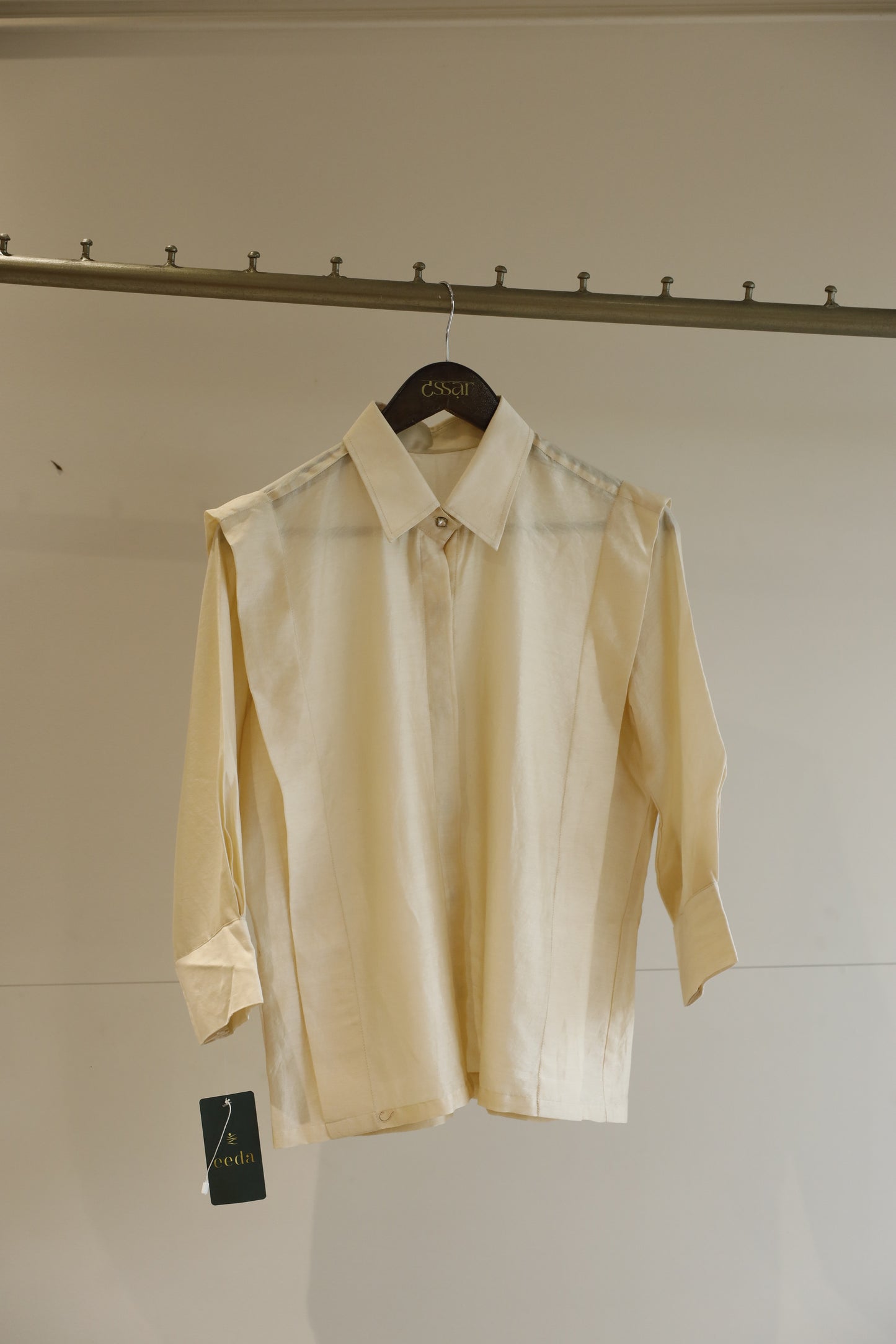 Silk Pleated Shirt - Off-White