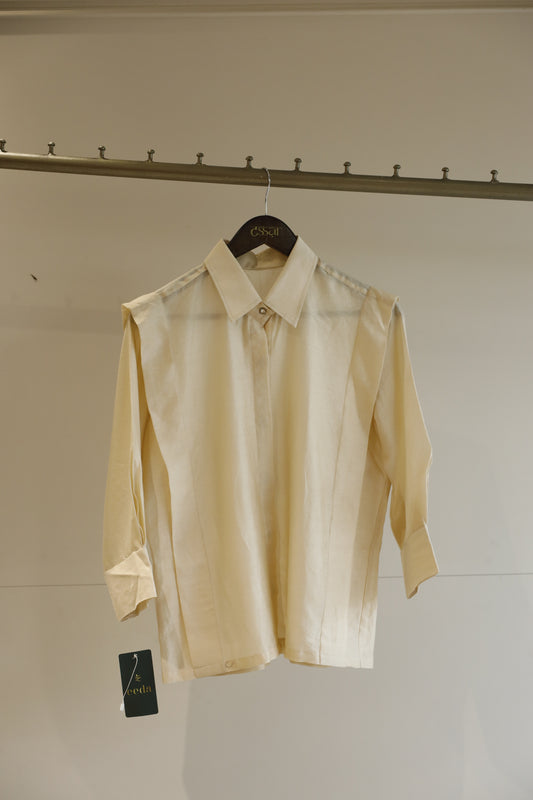 Silk Pleated Shirt - Off-White