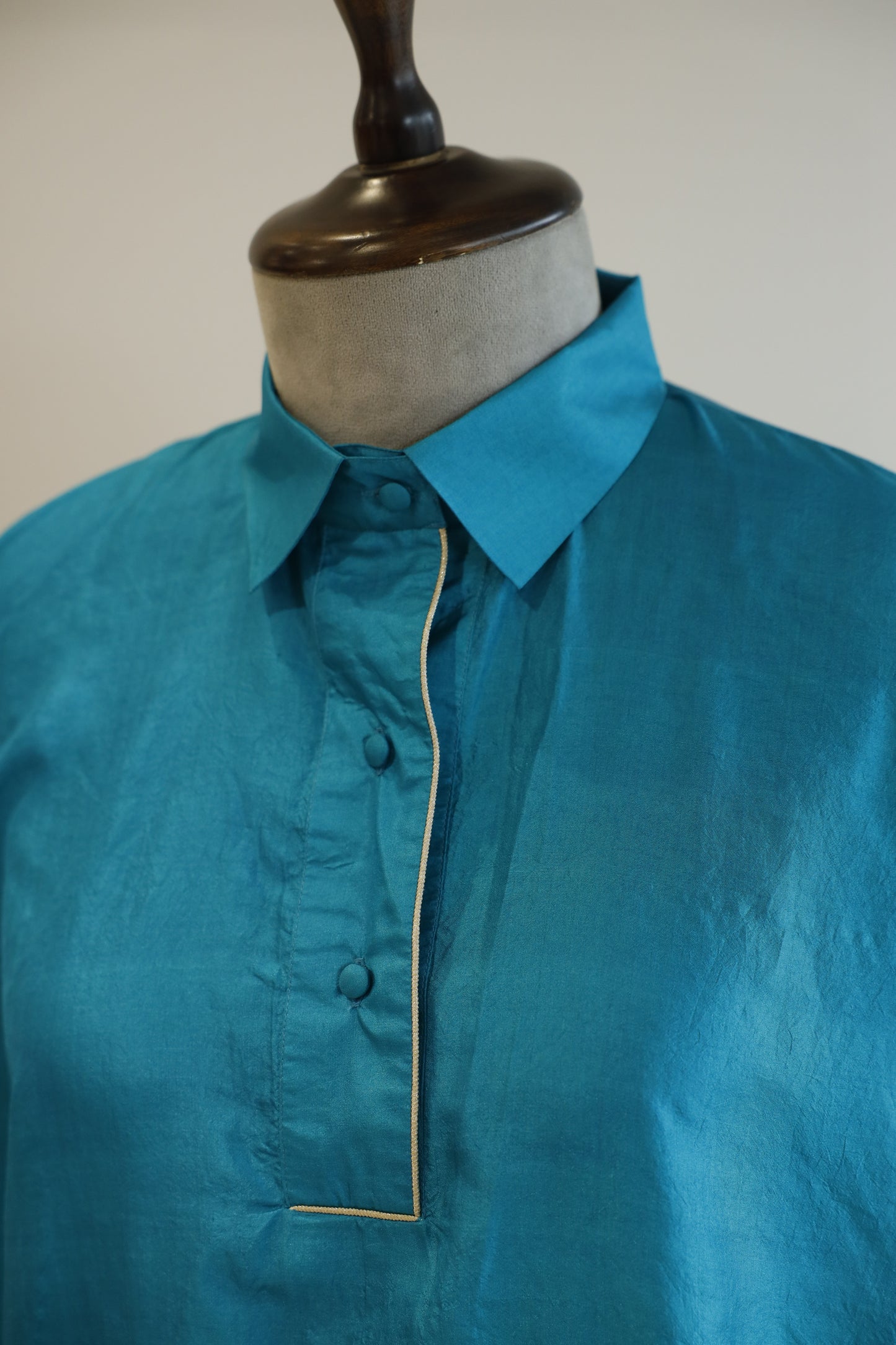 Aara Silk Top with Pant - Blue