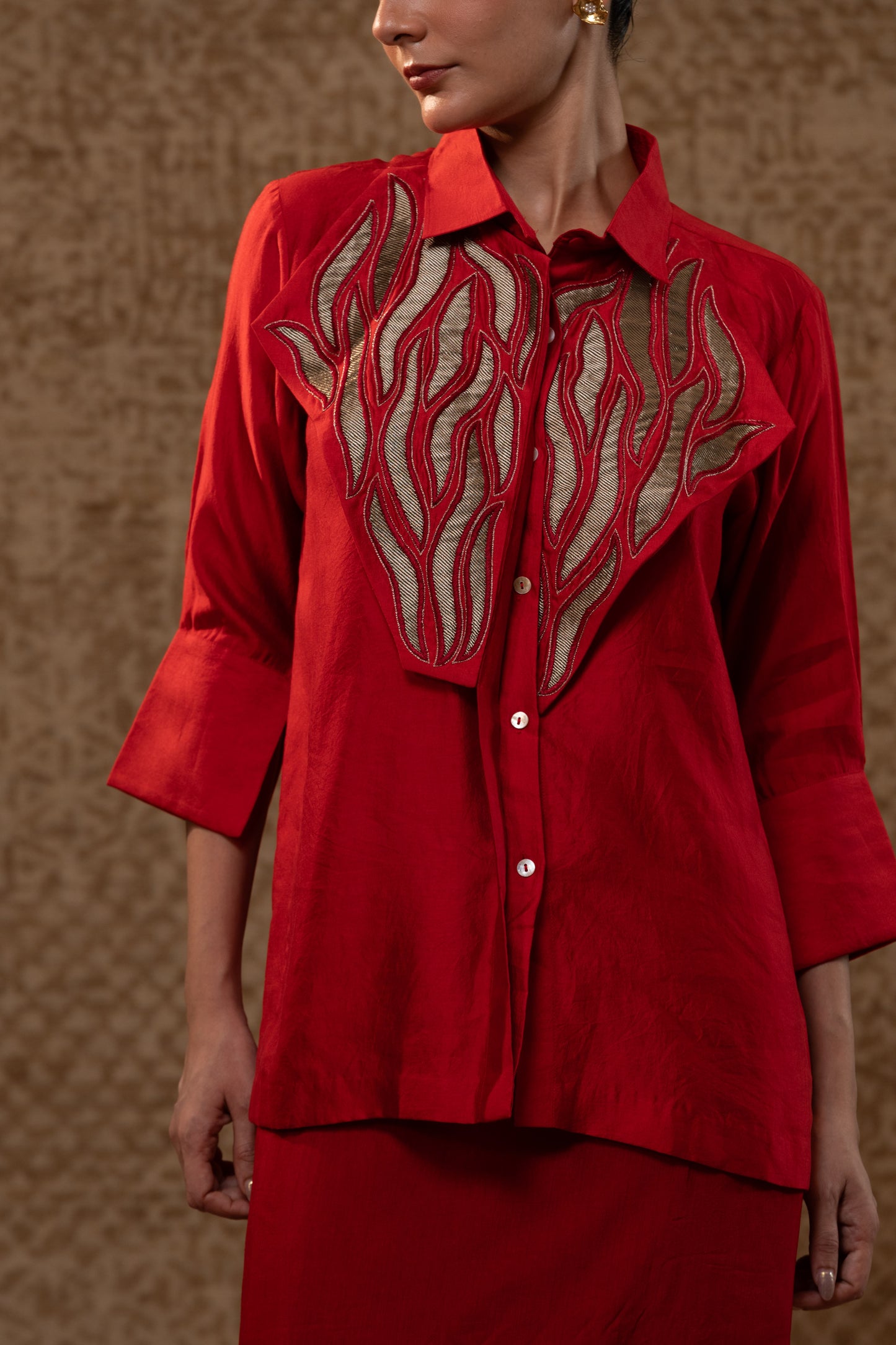 Diamond Yolk ShirtSet - Red