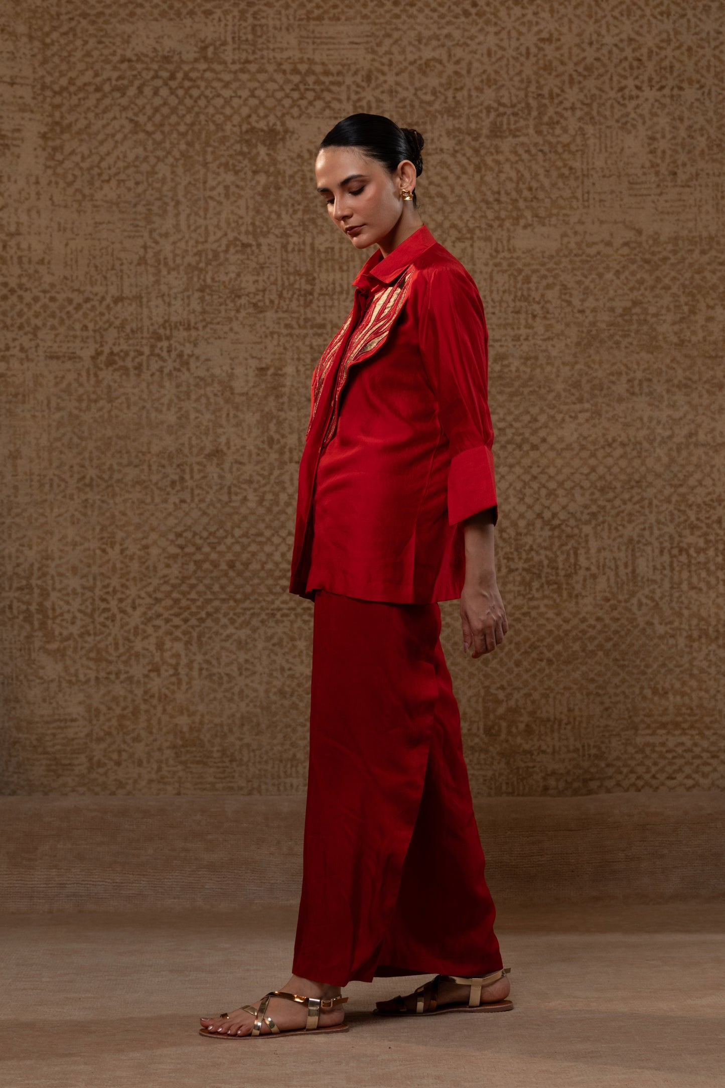 Diamond Yolk ShirtSet - Red