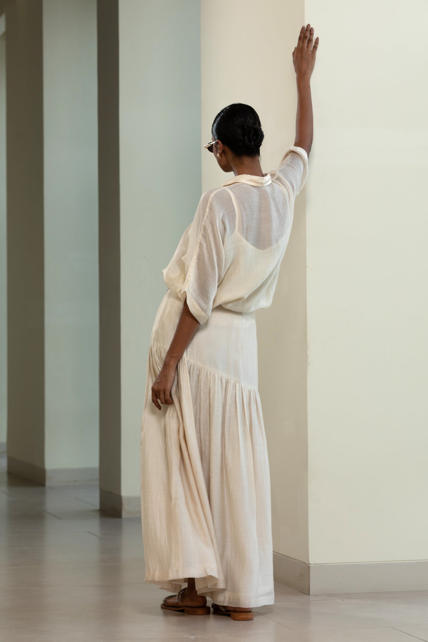 Eeda Round Patch Shirt - Off-White