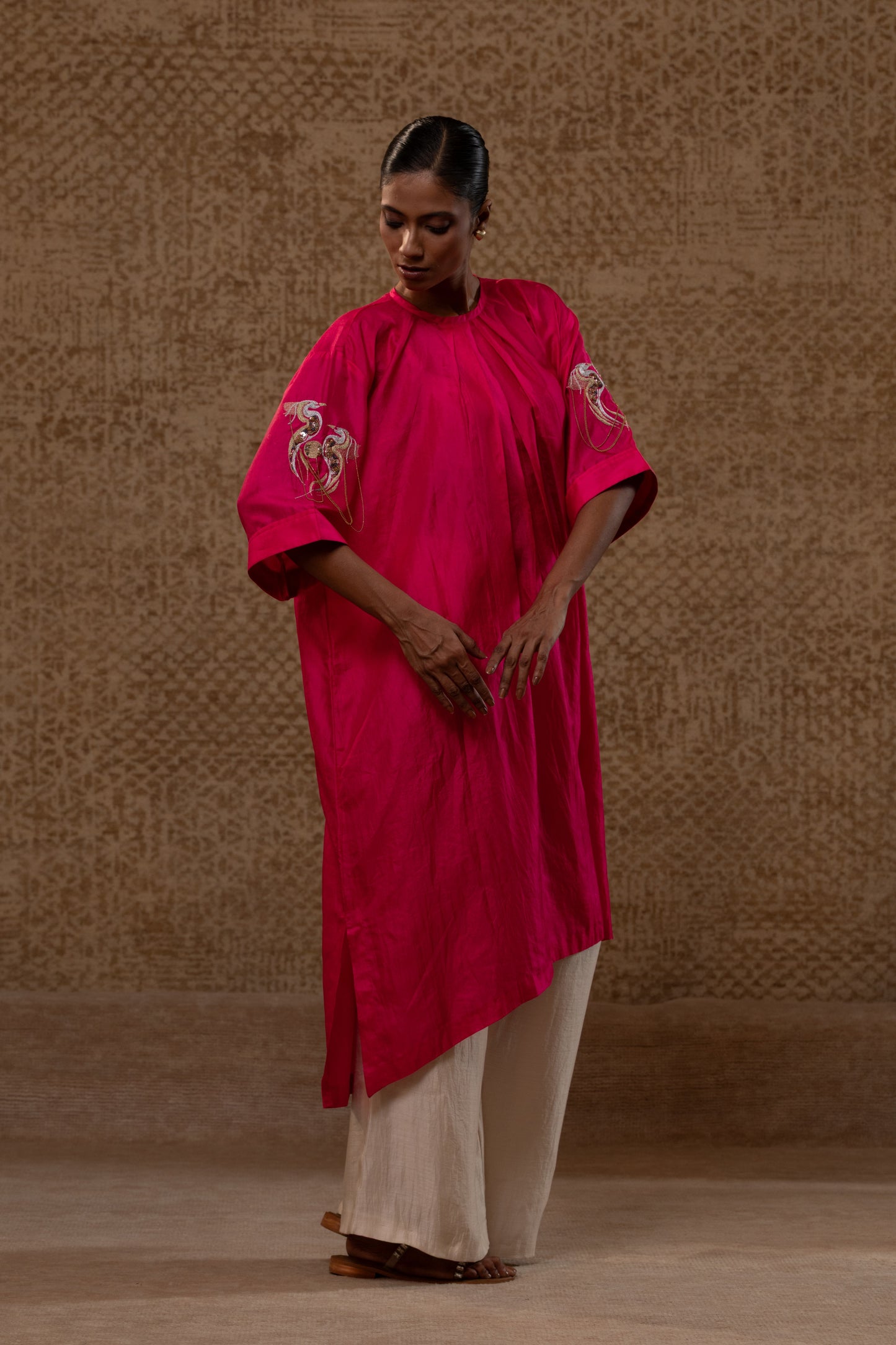 Tinka Long Kurta - Pink