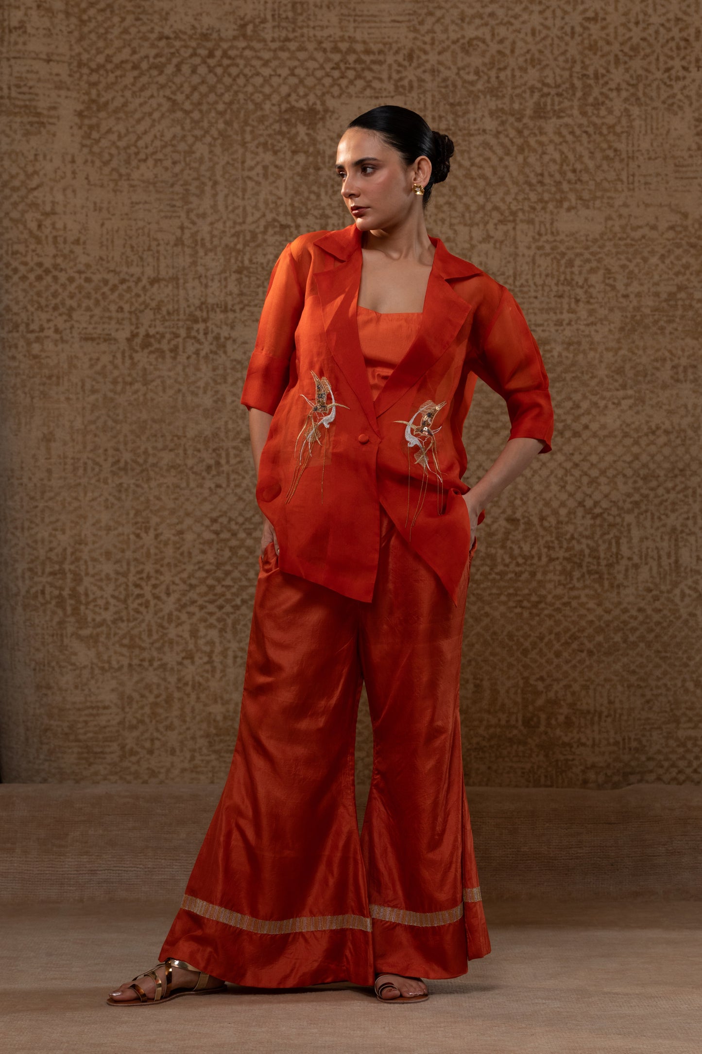 Tinka Jacket Pant Set - Orange