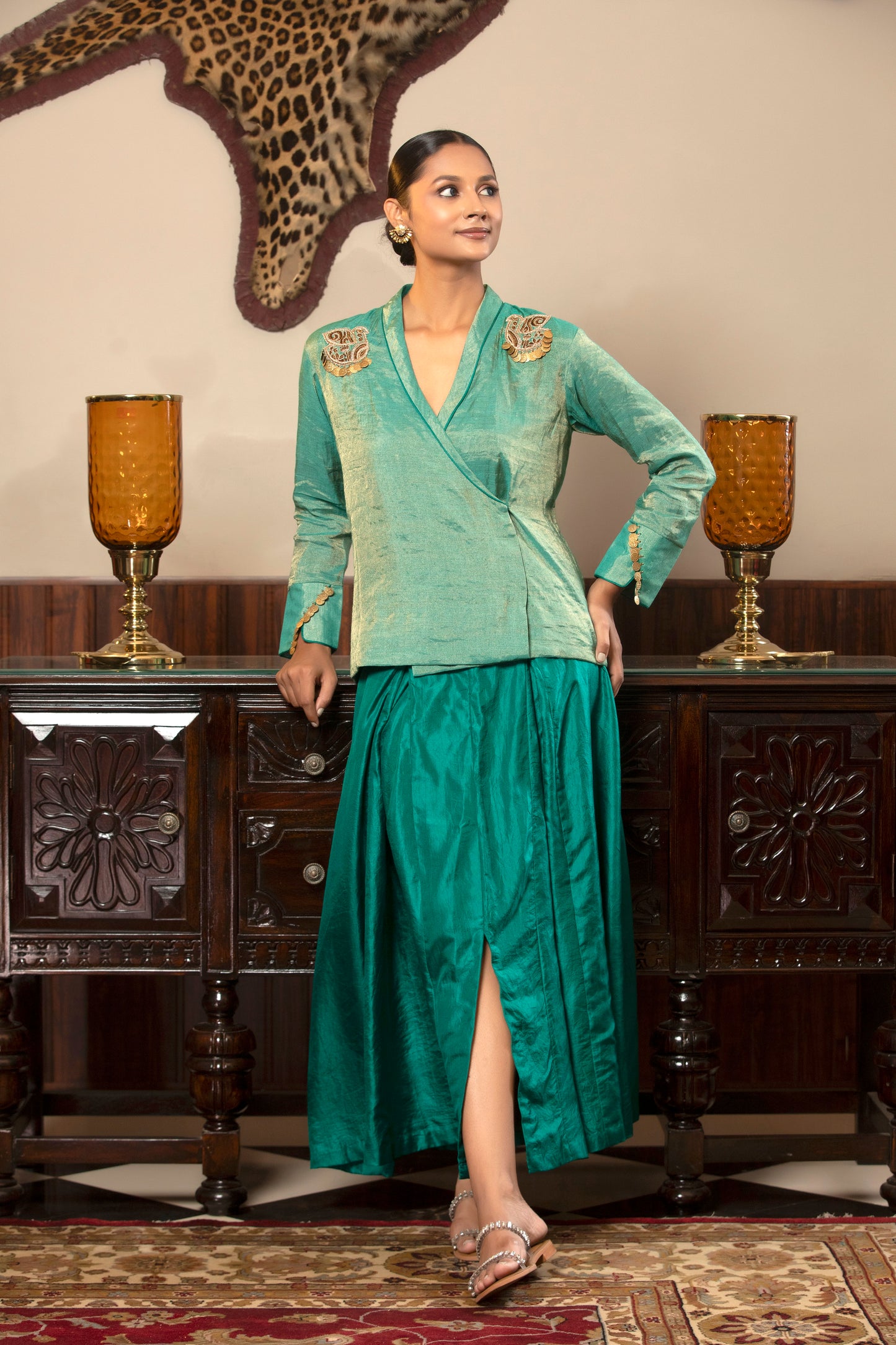 Parv - Green Skirt Set