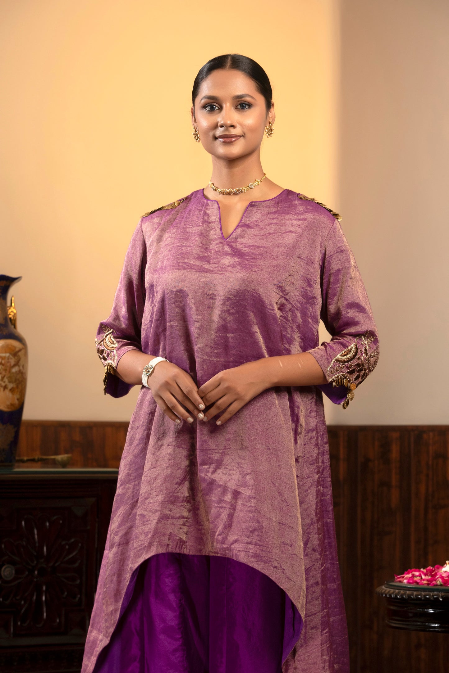 Parv - Purple Kurta Set