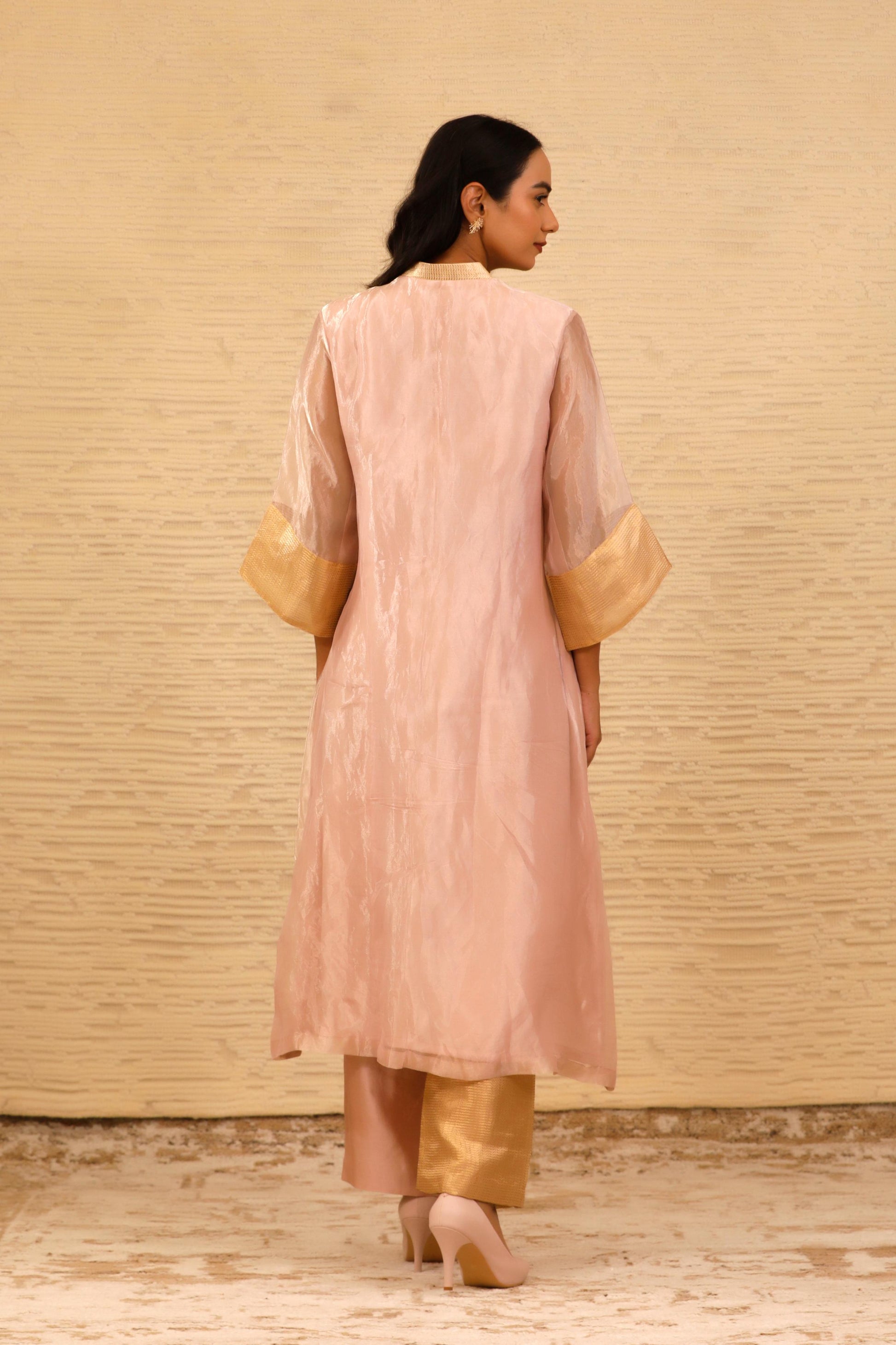 buy pink long kurta set online