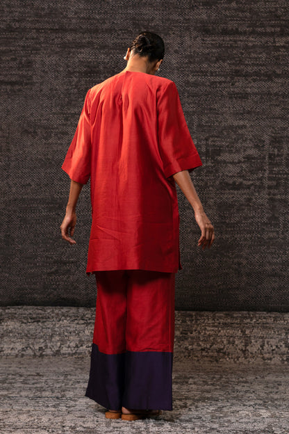 Gulnaar Floral CoordSet - Red Purple