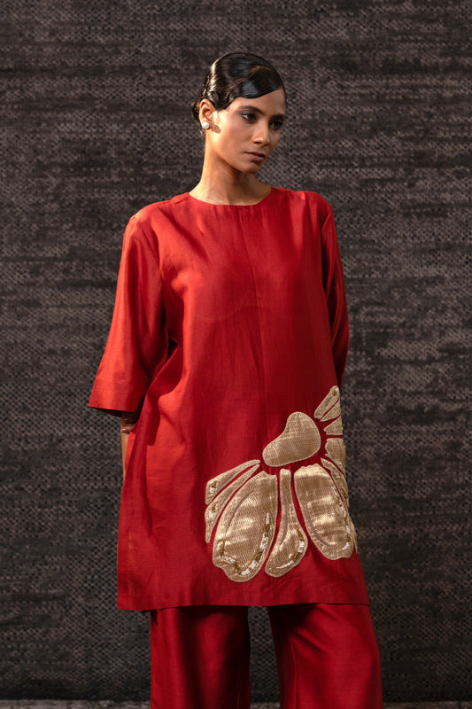 Gulnaar Floral CoordSet - Red Purple