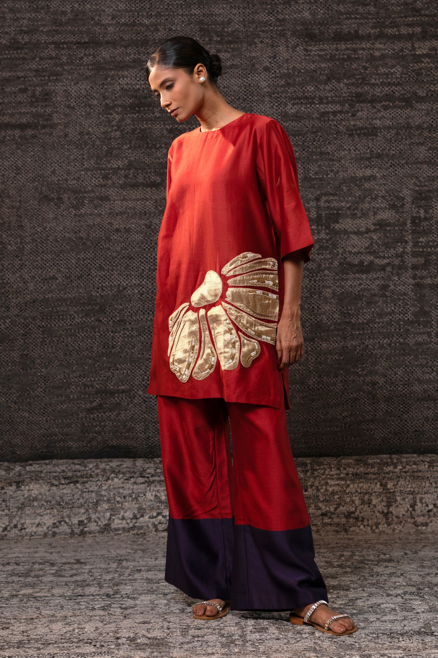 Gulnaar Floral CoordSet - Red Purple