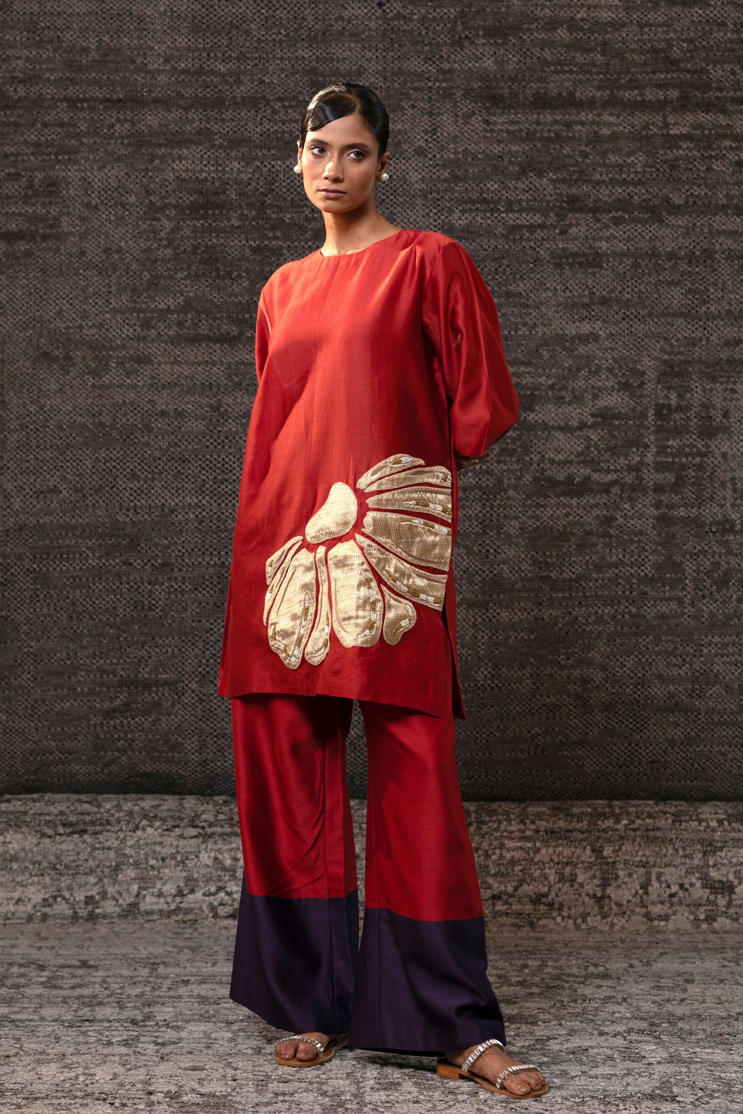Gulnaar Floral CoordSet - Red Purple
