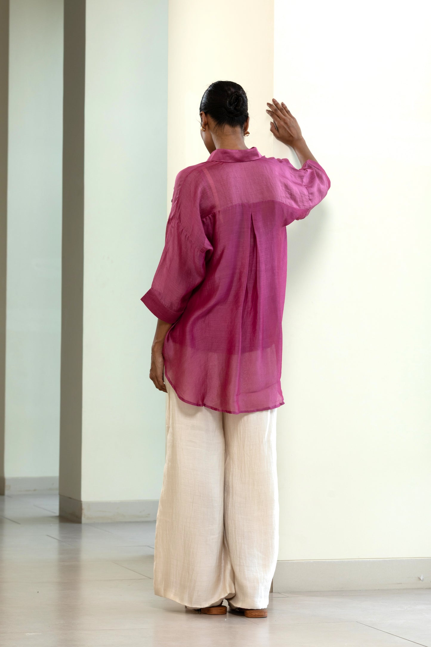 Silk Sequins Shirt - Purple