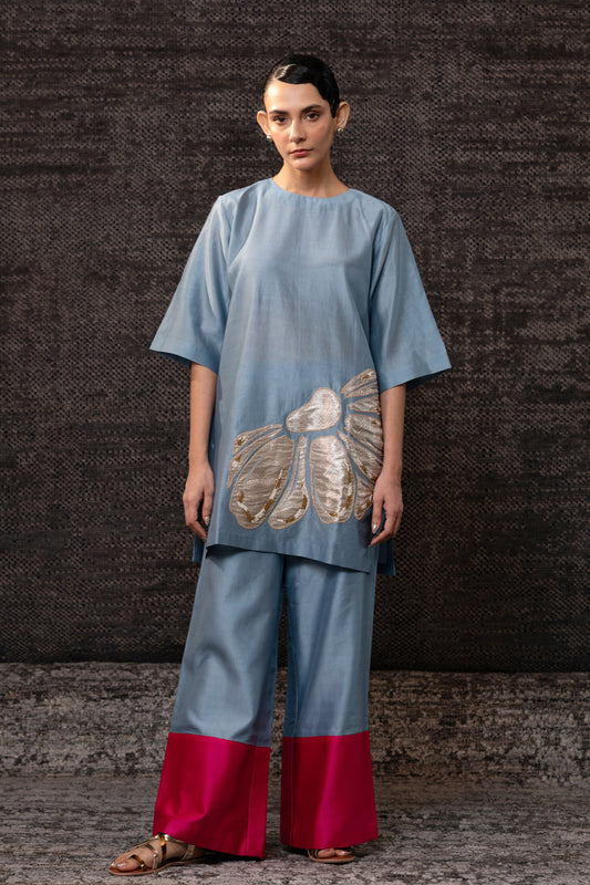 Gulnaar Floral CoordSet - Blue Pink
