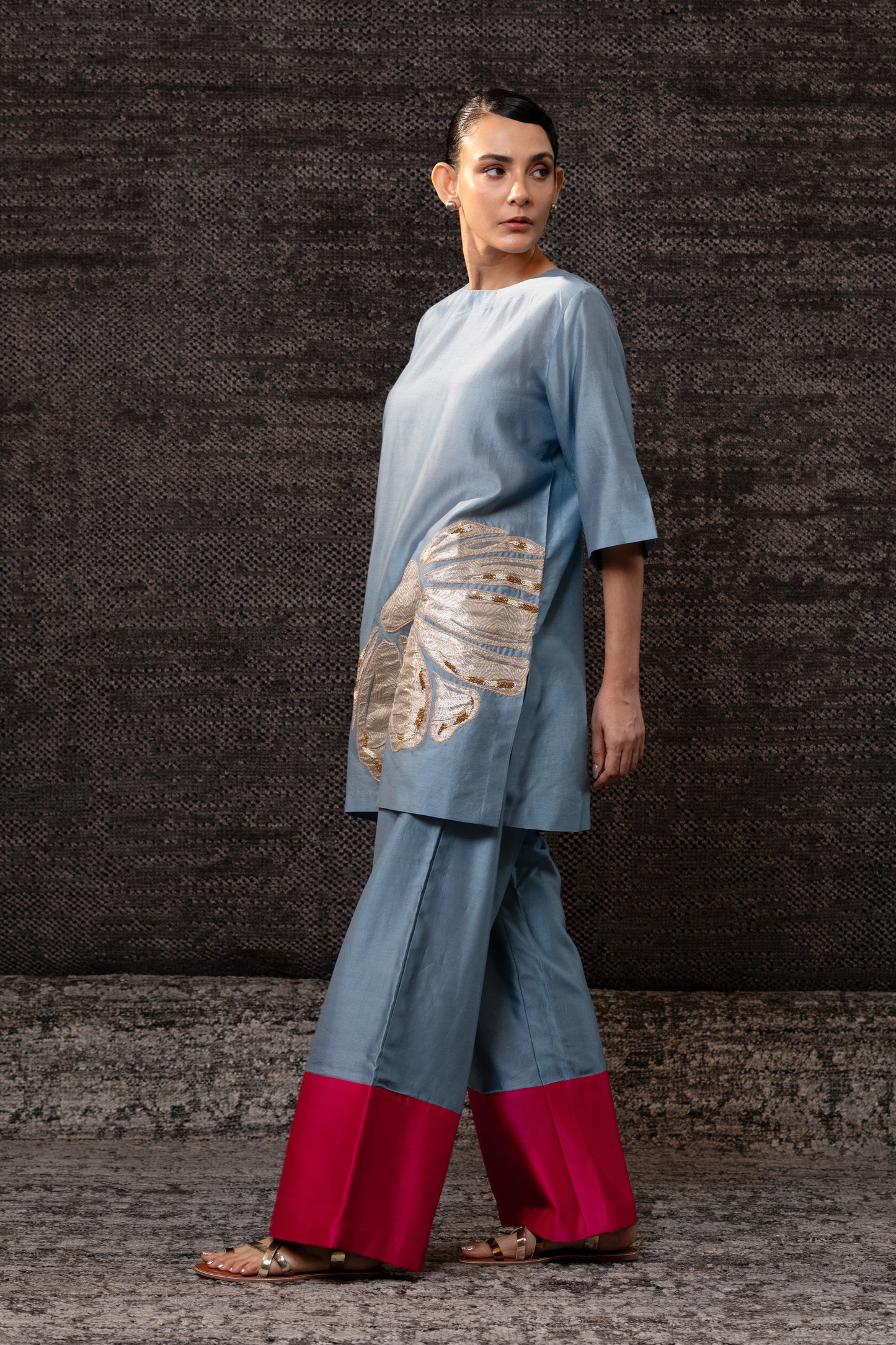 Gulnaar Floral CoordSet - Blue Pink