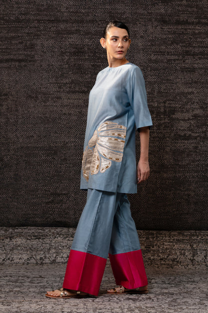 Gulnaar Floral CoordSet - Blue Pink