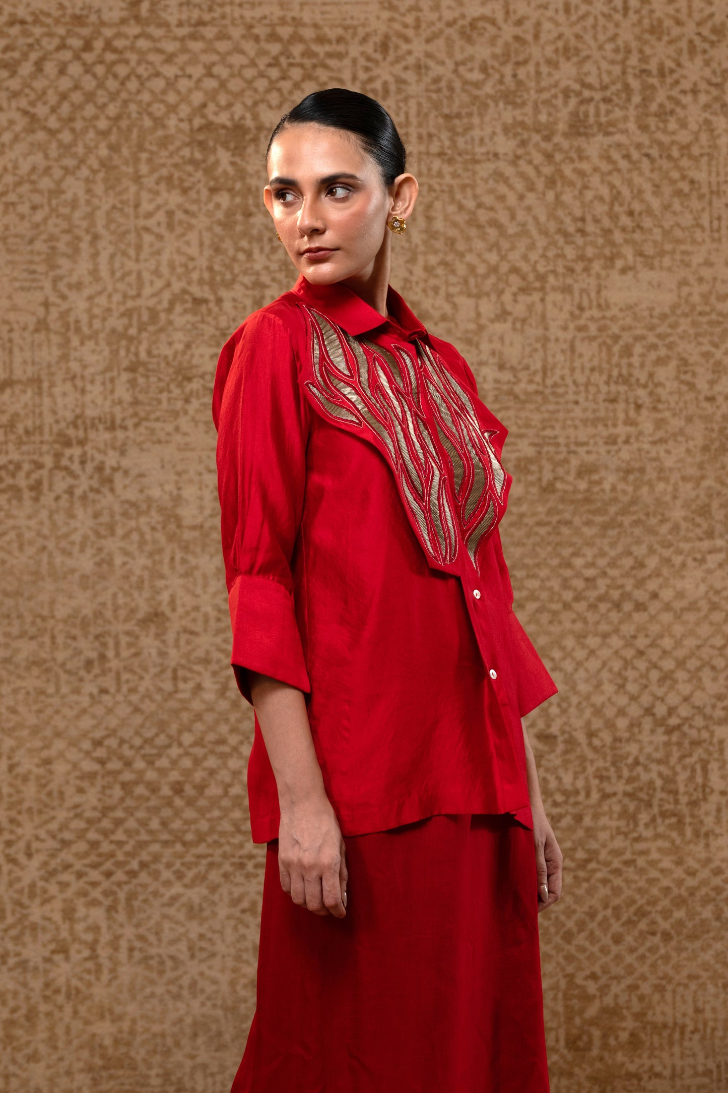 Diamond Yolk ShirtSet - Red