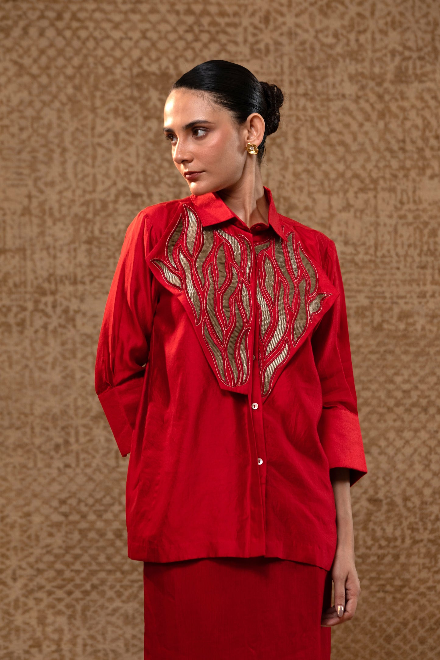Diamond Yolk ShirtSet - Red
