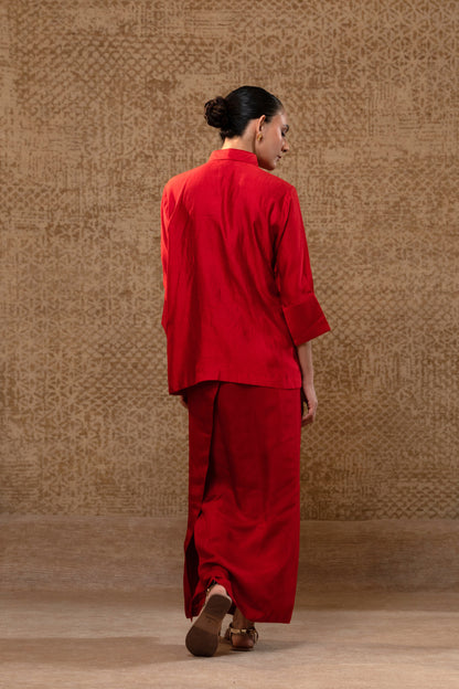 Diamond Yolk ShirtSet - Red