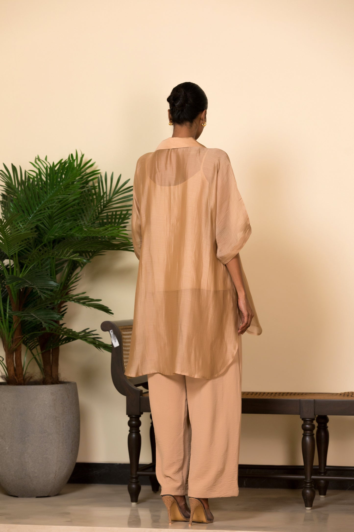 Back view of banarasi top in silk