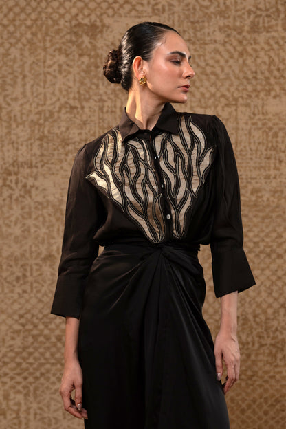 Diamond Yolk ShirtSet - Black