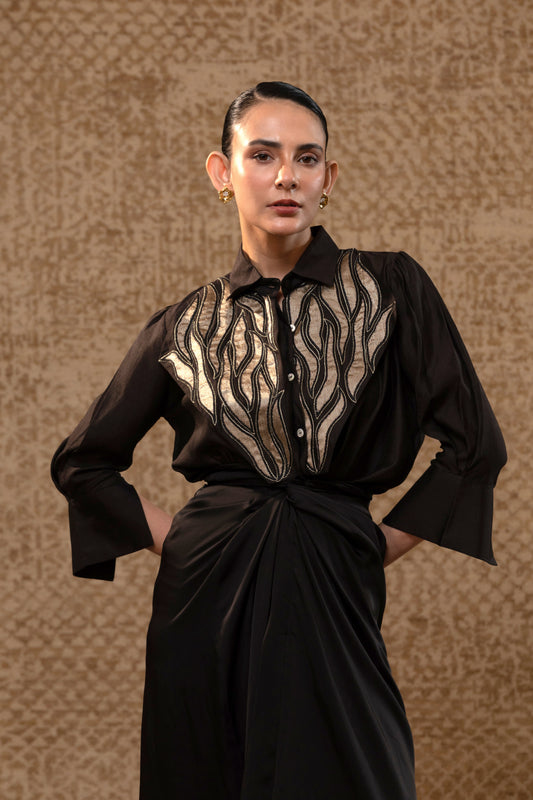 Diamond Yolk ShirtSet - Black