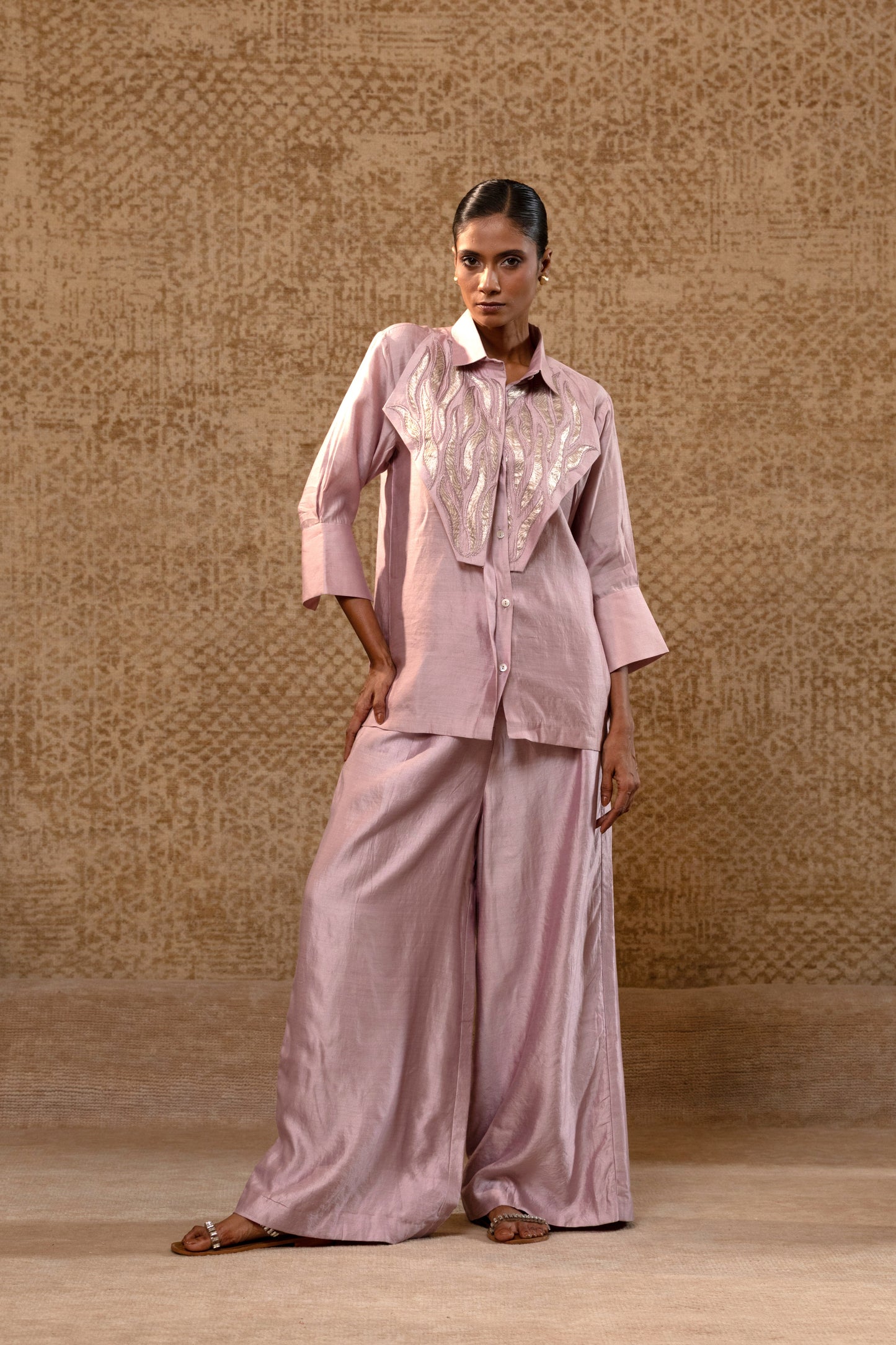 Diamond Yolk Shirt Set - Lilac