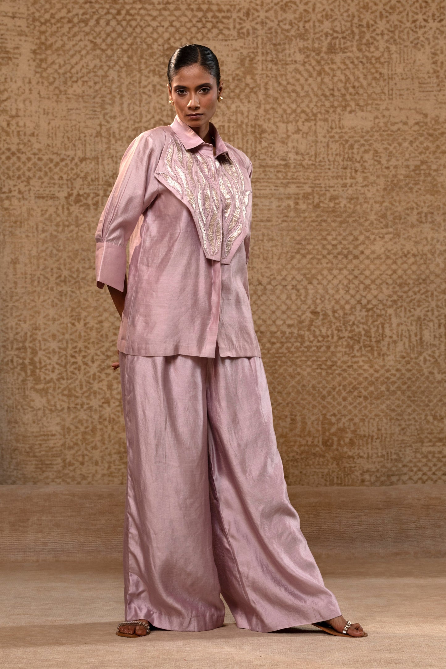 Diamond Yolk Shirt Set - Lilac