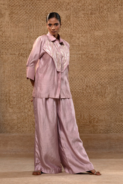Diamond Yolk Shirt Set - Lilac