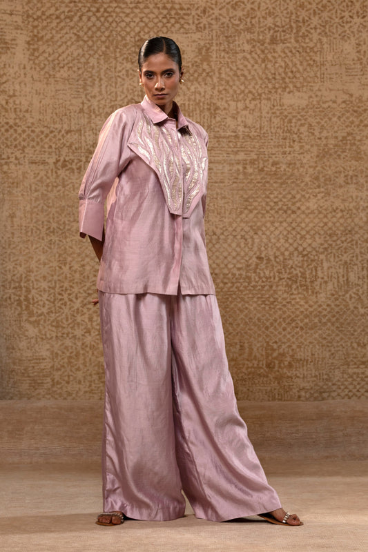 Diamond Yolk Shirt Set - Lilac