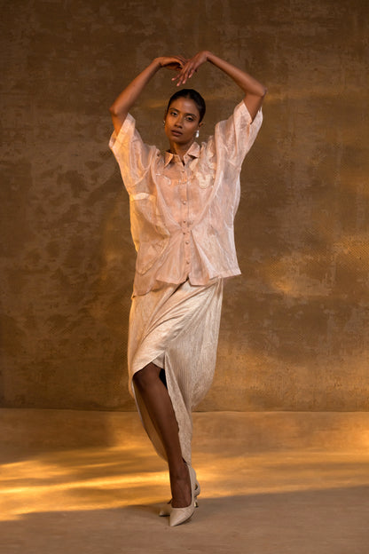 Designer tissue silk co ord set for wedding