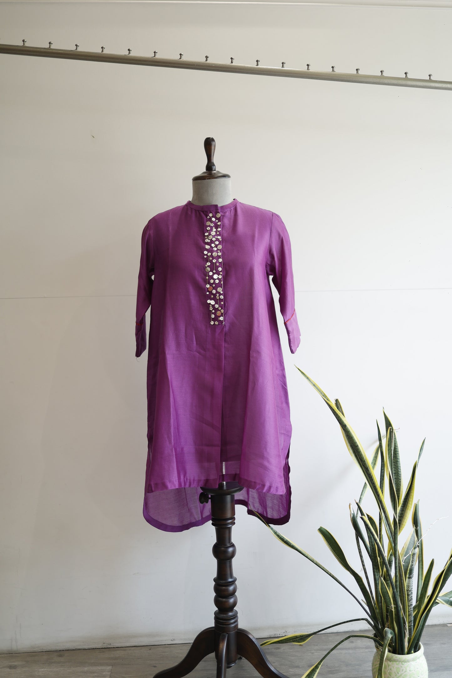 Easy High Low Kurta - Purple