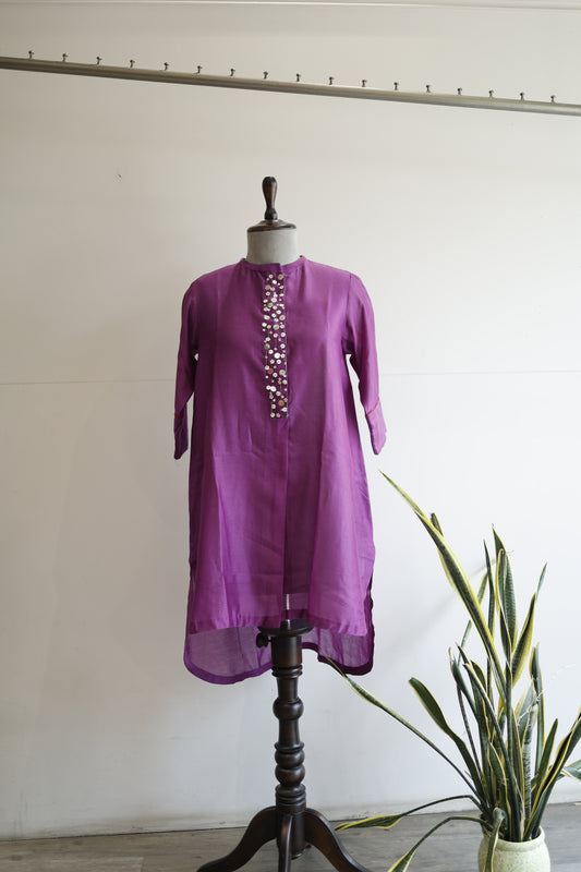 Easy High Low Kurta - Purple