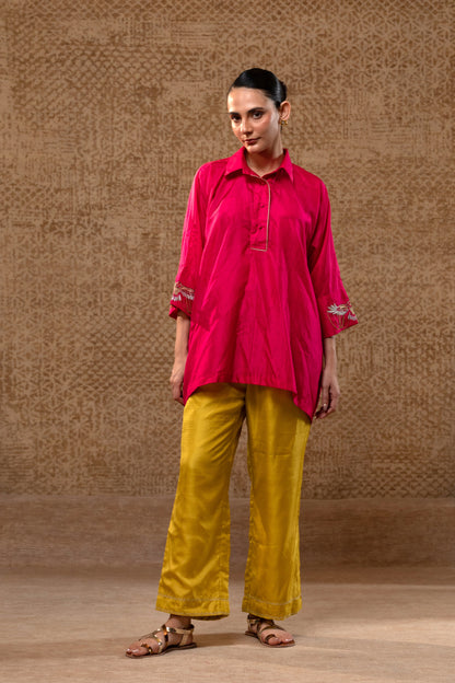 Tinka Kaftan Top Set - Pink,Yellow