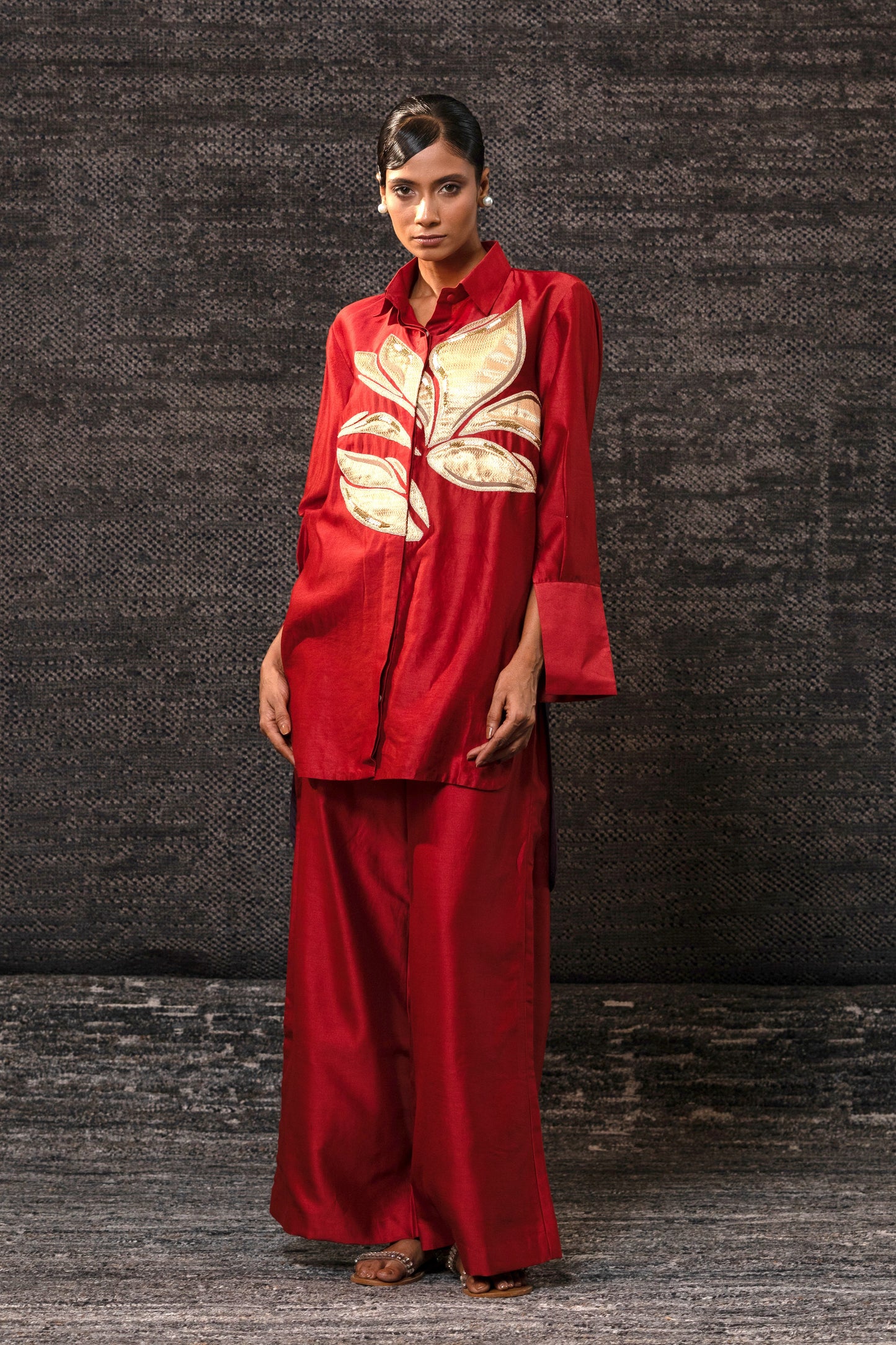 Gulnaar Leaf CoordSet - Red