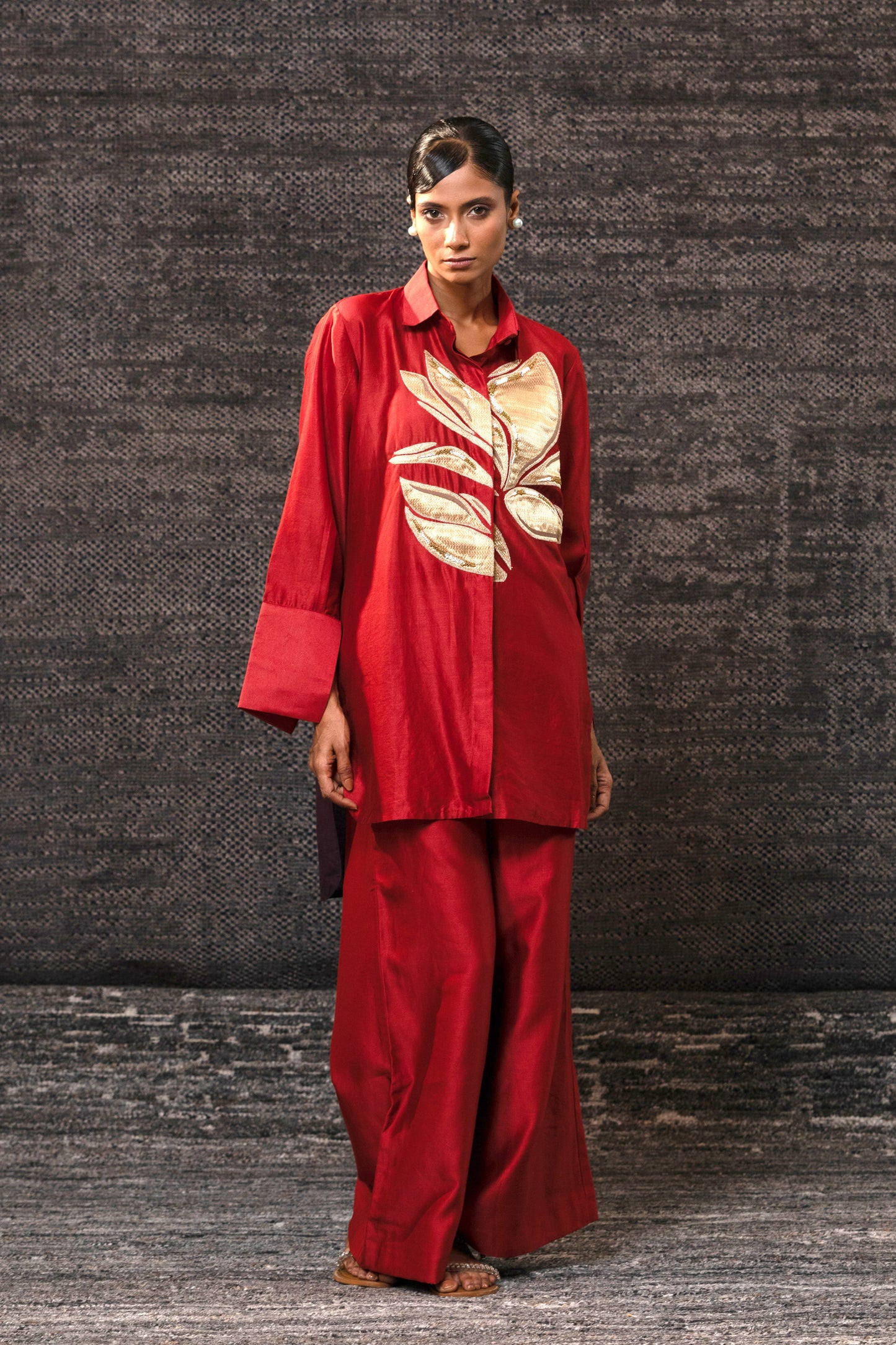 Gulnaar Leaf CoordSet - Red