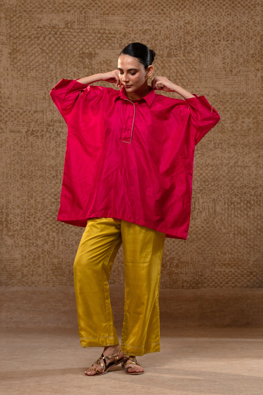 Tinka Kaftan Top Set - Pink,Yellow