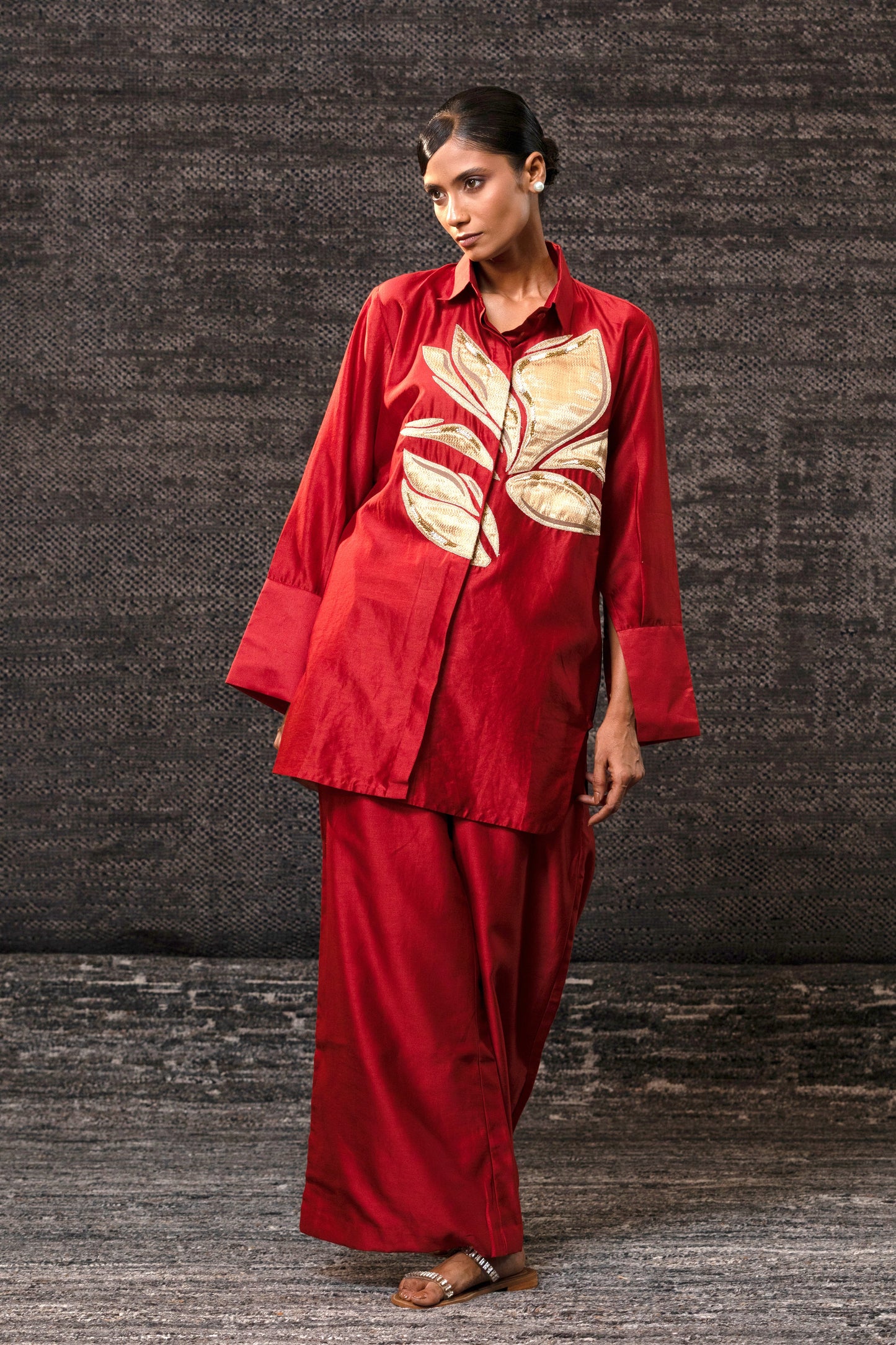 Gulnaar Leaf CoordSet - Red