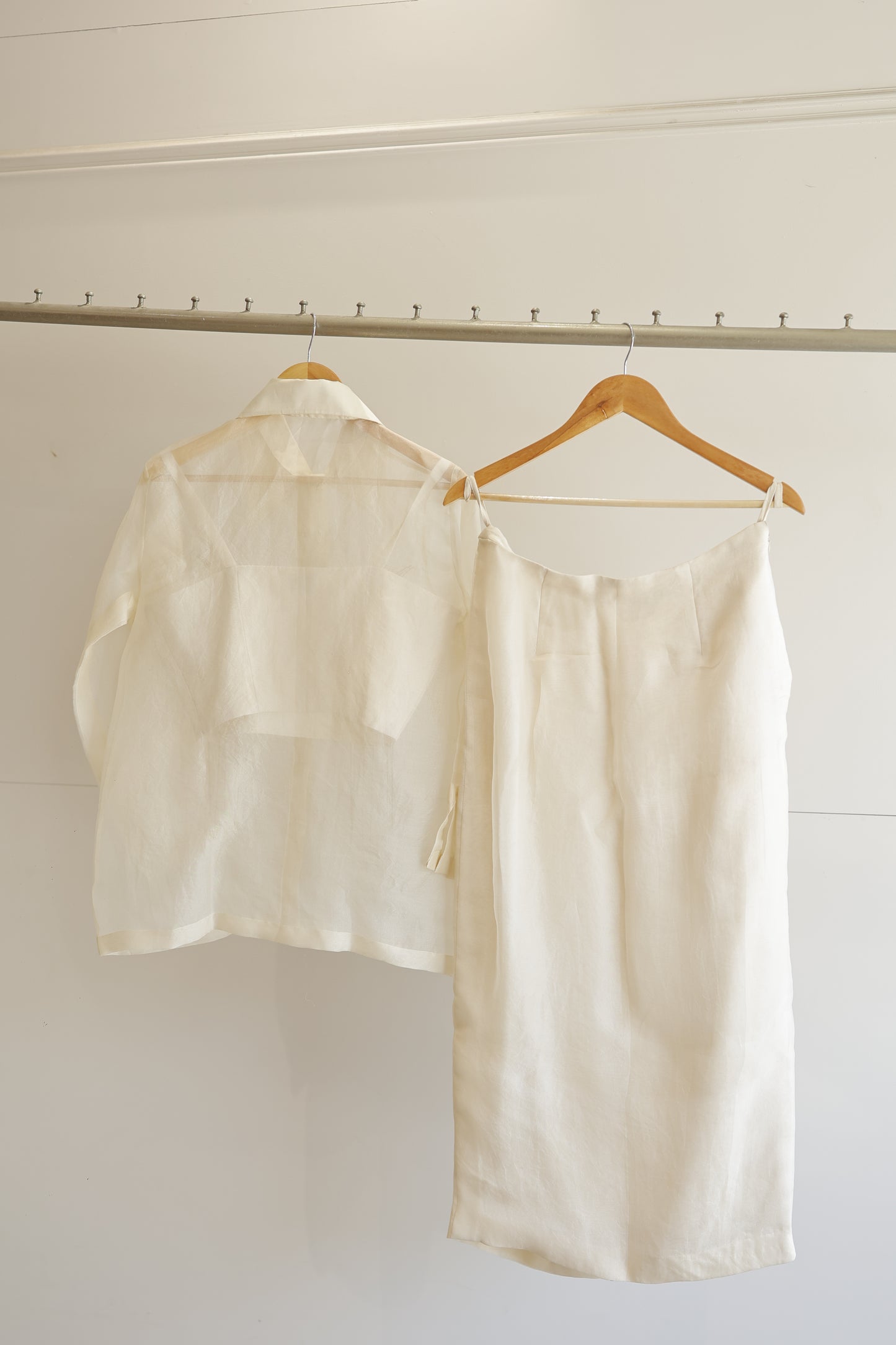 Tinka Shirt Skirt Set - Ivory